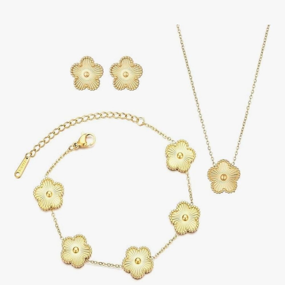 Four Leaf Clover Set for Women 18K Gold Plated